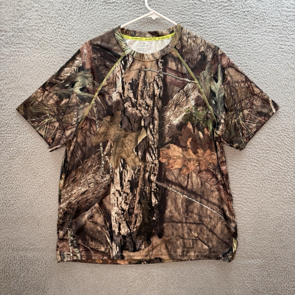 Mossy Oak Shirt Adult XL Camouflage Dri More Tech Outdoors Camping Hunting Camo‎